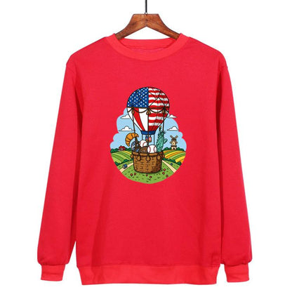 Balloon Printed Casual Loose Round Neck Sweatshirt Print On Your Demand, XS, S, M, L, XL, XXL, XXXL