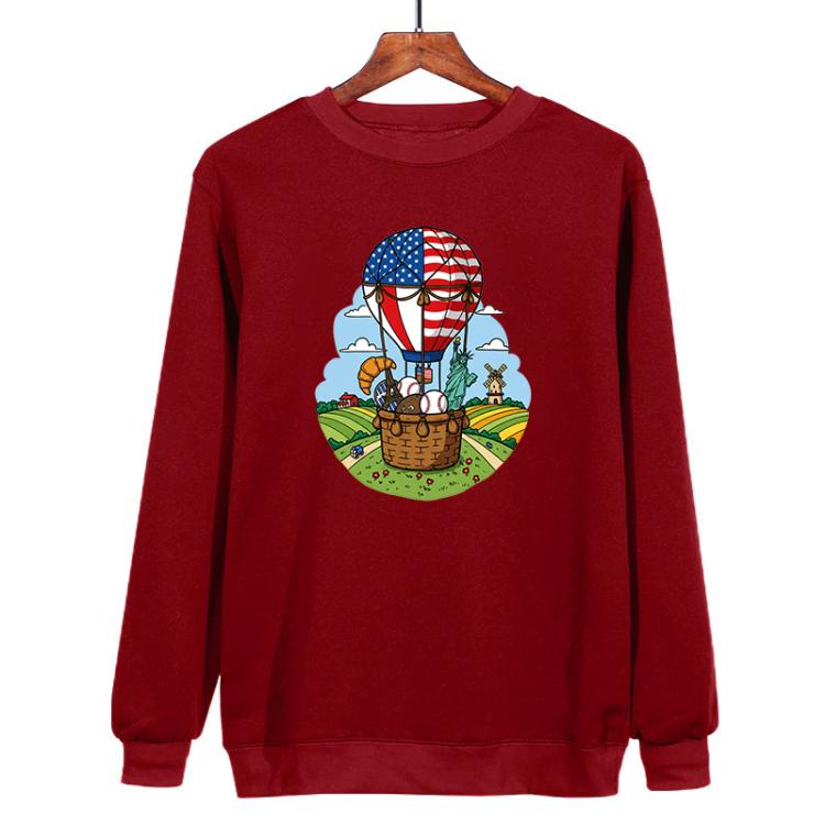 Balloon Printed Casual Loose Round Neck Sweatshirt Print On Your Demand, XS, S, M, L, XL, XXL, XXXL