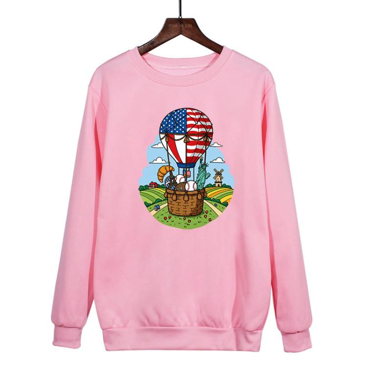 Balloon Printed Casual Loose Round Neck Sweatshirt Print On Your Demand, XS, S, M, L, XL, XXL, XXXL