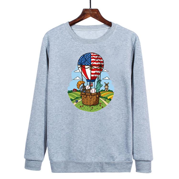 Balloon Printed Casual Loose Round Neck Sweatshirt Print On Your Demand, XS, S, M, L, XL, XXL, XXXL