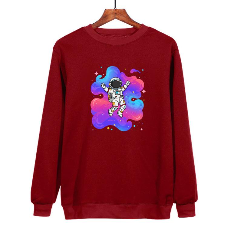 Astronaut Printed Casual Loose Round Neck Sweatshirt Print On Your Demand, XS, S, M, L, XL, XXL, XXXL