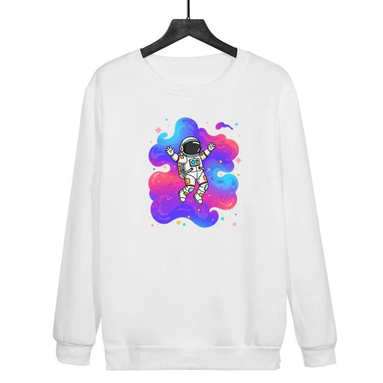 Astronaut Printed Casual Loose Round Neck Sweatshirt Print On Your Demand, XS, S, M, L, XL, XXL, XXXL