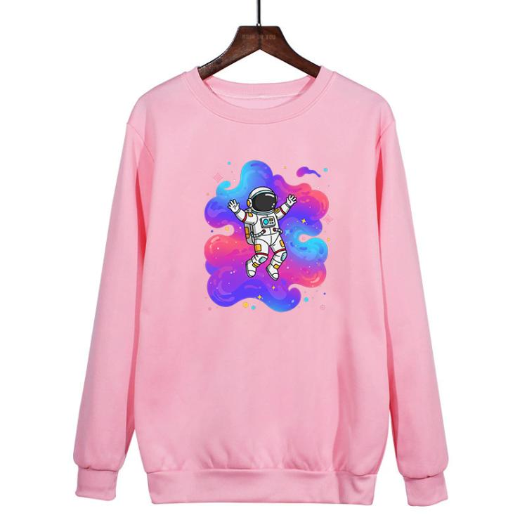 Astronaut Printed Casual Loose Round Neck Sweatshirt Print On Your Demand, XS, S, M, L, XL, XXL, XXXL