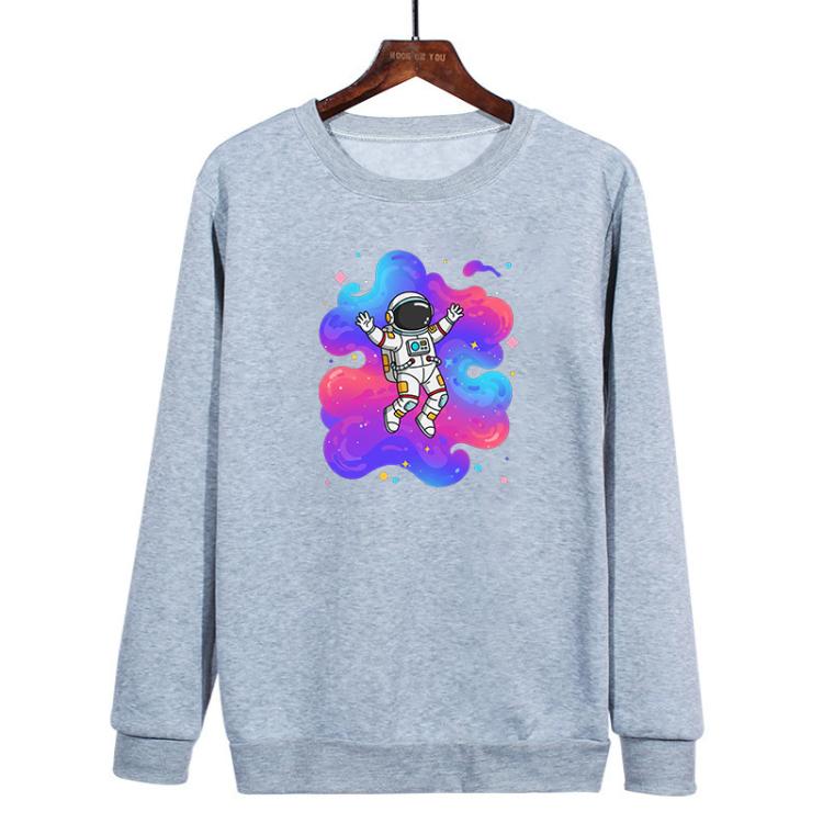 Astronaut Printed Casual Loose Round Neck Sweatshirt Print On Your Demand, XS, S, M, L, XL, XXL, XXXL