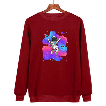 Astronaut Printed Casual Loose Round Neck Sweatshirt Print On Your Demand, XS, S, M, L, XL, XXL, XXXL