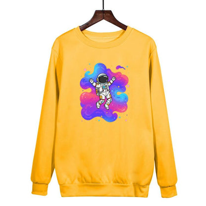 Astronaut Printed Casual Loose Round Neck Sweatshirt Print On Your Demand, XS, S, M, L, XL, XXL, XXXL