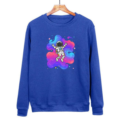 Astronaut Printed Casual Loose Round Neck Sweatshirt Print On Your Demand, XS, S, M, L, XL, XXL, XXXL