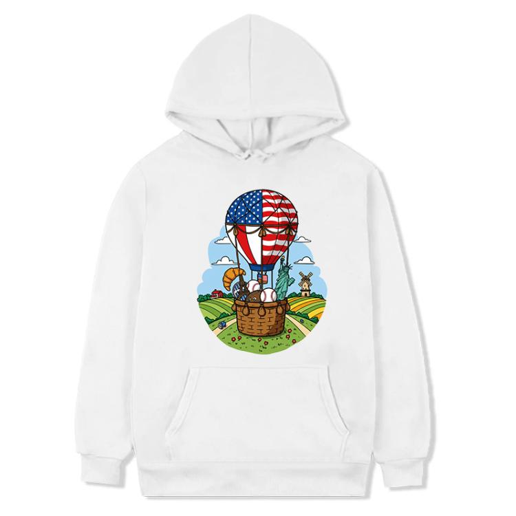 Balloon Printed Fleece Hooded Sweatshirt Print On Your Demand, XS, S, M, L, XL, XXL, XXXL