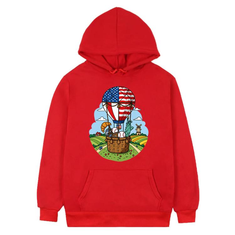 Balloon Printed Fleece Hooded Sweatshirt Print On Your Demand, XS, S, M, L, XL, XXL, XXXL