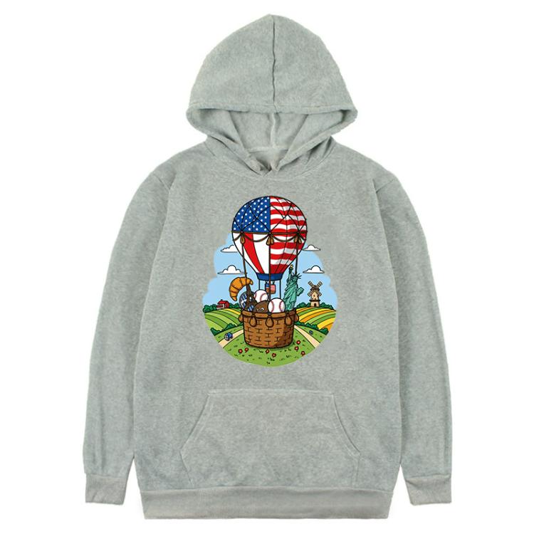 Balloon Printed Fleece Hooded Sweatshirt Print On Your Demand, XS, S, M, L, XL, XXL, XXXL