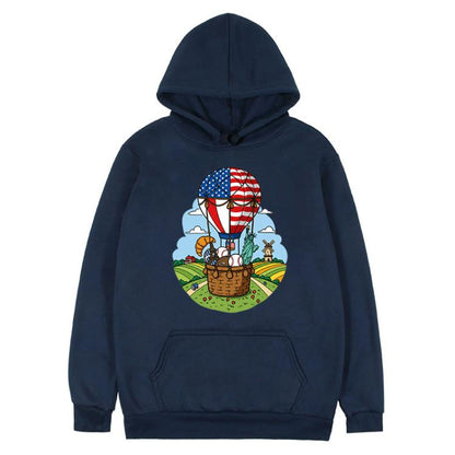 Balloon Printed Fleece Hooded Sweatshirt Print On Your Demand, XS, S, M, L, XL, XXL, XXXL