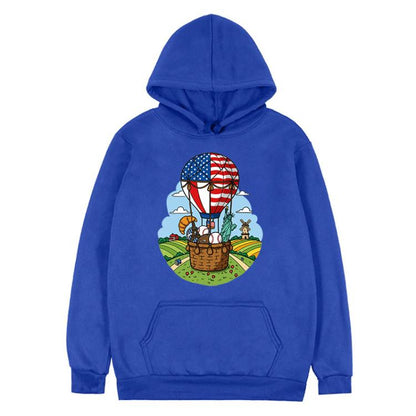 Balloon Printed Fleece Hooded Sweatshirt Print On Your Demand, XS, S, M, L, XL, XXL, XXXL