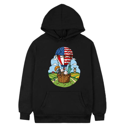 Balloon Printed Fleece Hooded Sweatshirt Print On Your Demand, XS, S, M, L, XL, XXL, XXXL