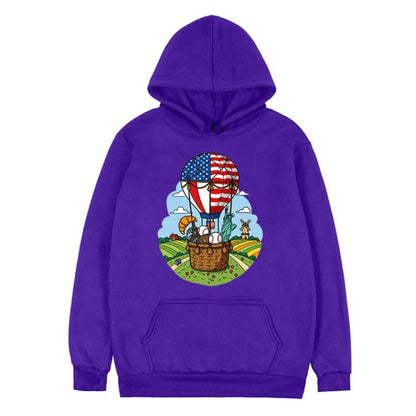 Balloon Printed Fleece Hooded Sweatshirt Print On Your Demand, XS, S, M, L, XL, XXL, XXXL