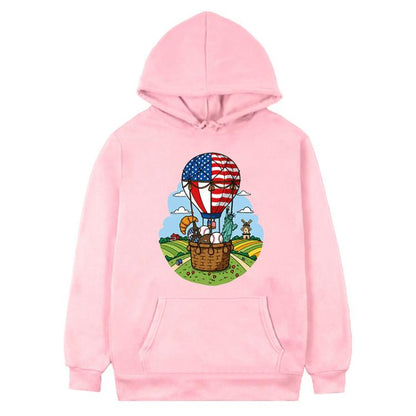 Balloon Printed Fleece Hooded Sweatshirt Print On Your Demand, XS, S, M, L, XL, XXL, XXXL