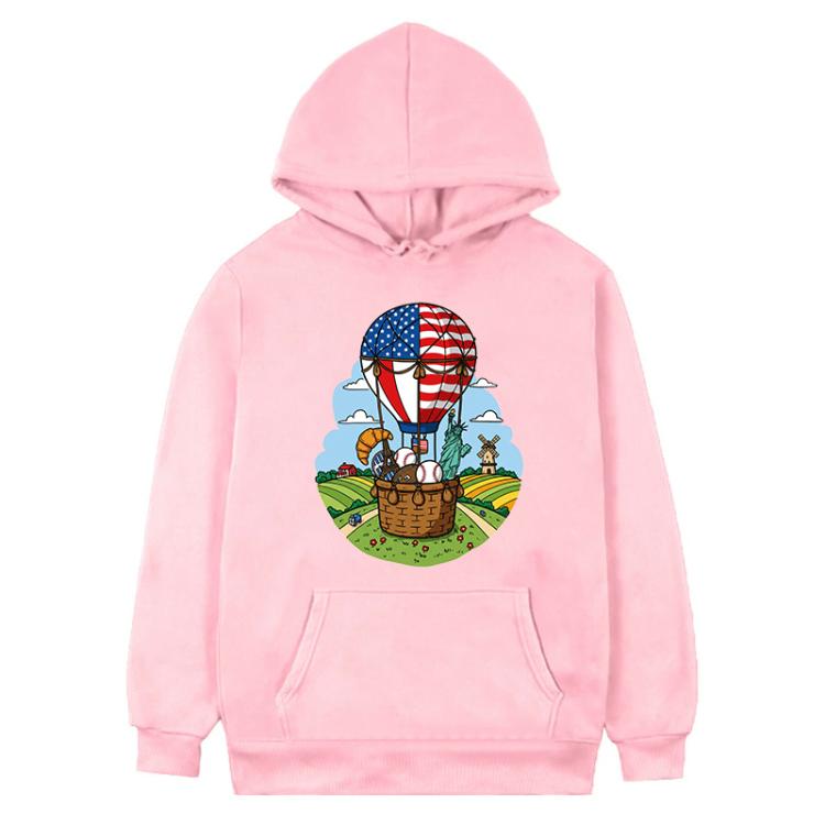 Balloon Printed Fleece Hooded Sweatshirt Print On Your Demand, XS, S, M, L, XL, XXL, XXXL