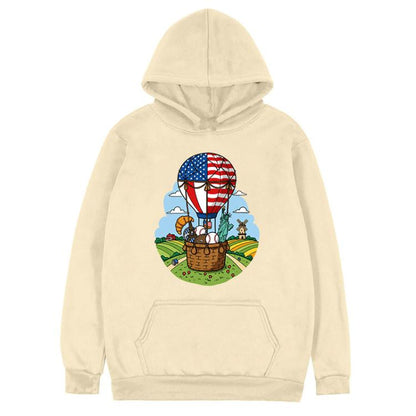 Balloon Printed Fleece Hooded Sweatshirt Print On Your Demand, XS, S, M, L, XL, XXL, XXXL
