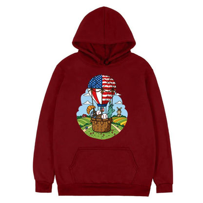 Balloon Printed Fleece Hooded Sweatshirt Print On Your Demand, XS, S, M, L, XL, XXL, XXXL