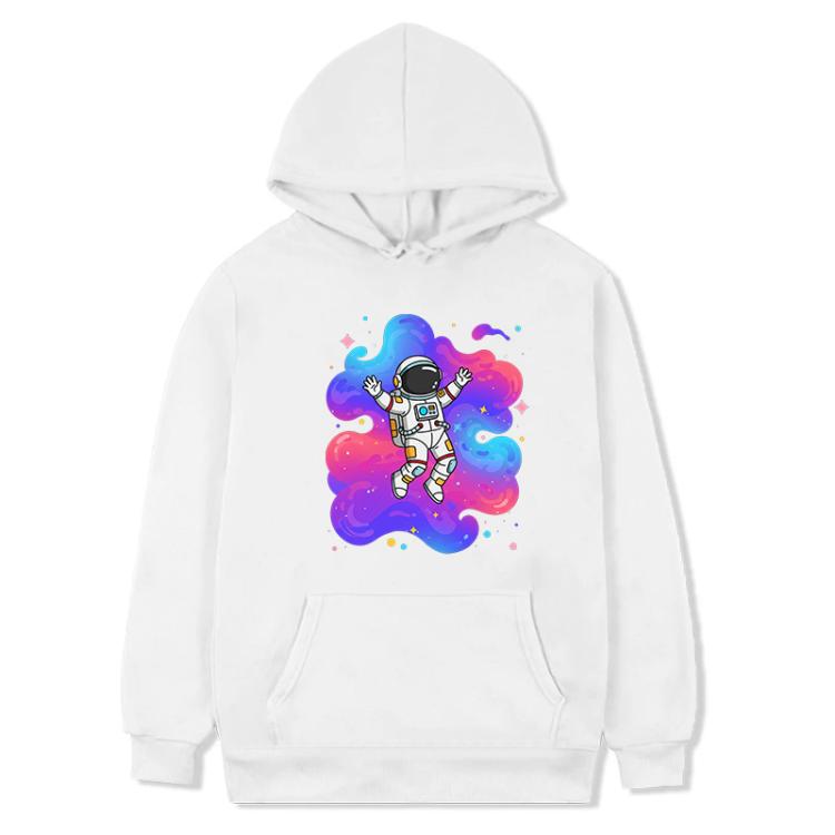Astronaut Printed Fleece Hooded Sweatshirt Print On Your Demand, S, M, L, XL, XXL, XXXL, XS, POD Sweatshirt