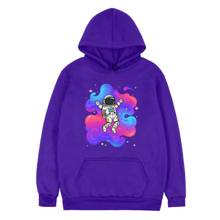 Astronaut Printed Fleece Hooded Sweatshirt Print On Your Demand, S, M, L, XL, XXL, XXXL, XS, POD Sweatshirt