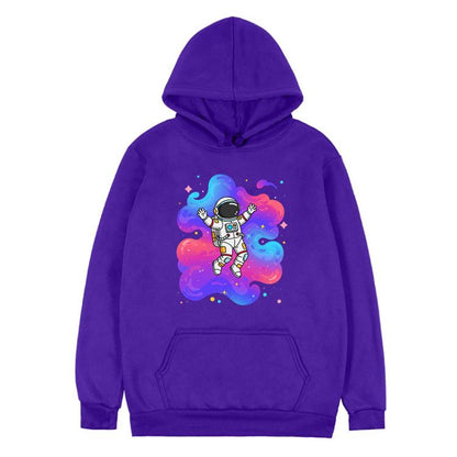 Astronaut Printed Fleece Hooded Sweatshirt Print On Your Demand, S, M, L, XL, XXL, XXXL, XS, POD Sweatshirt
