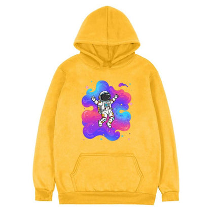 Astronaut Printed Fleece Hooded Sweatshirt Print On Your Demand, S, M, L, XL, XXL, XXXL, XS, POD Sweatshirt
