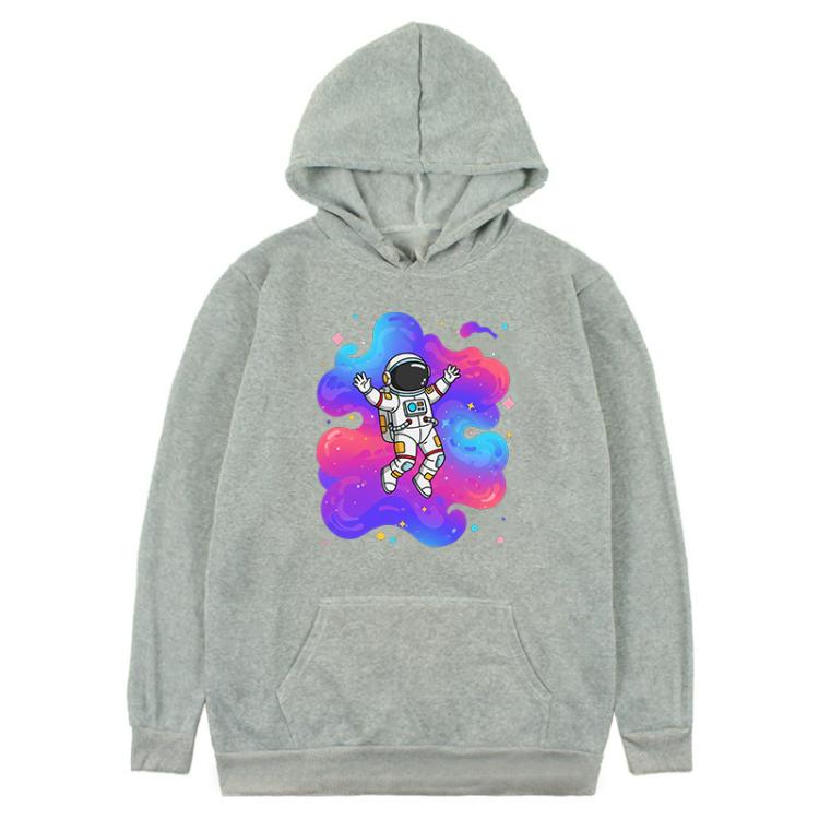 Astronaut Printed Fleece Hooded Sweatshirt Print On Your Demand, S, M, L, XL, XXL, XXXL, XS, POD Sweatshirt