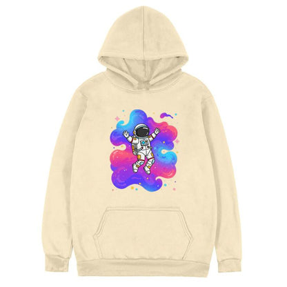 Astronaut Printed Fleece Hooded Sweatshirt Print On Your Demand, S, M, L, XL, XXL, XXXL, XS, POD Sweatshirt