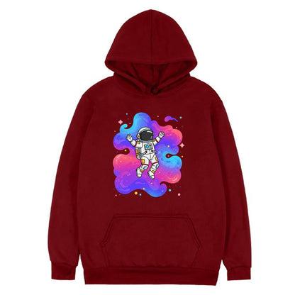 Astronaut Printed Fleece Hooded Sweatshirt Print On Your Demand, S, M, L, XL, XXL, XXXL, XS, POD Sweatshirt