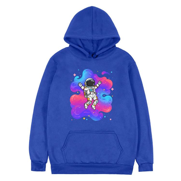 Astronaut Printed Fleece Hooded Sweatshirt Print On Your Demand, S, M, L, XL, XXL, XXXL, XS, POD Sweatshirt