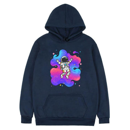 Astronaut Printed Fleece Hooded Sweatshirt Print On Your Demand, S, M, L, XL, XXL, XXXL, XS, POD Sweatshirt