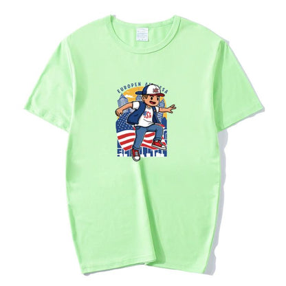 Boy Printed Round Neck Modal Short Sleeve T-shirt Print On Your Demand, POD T-Shirt, S, S, POD T-Shirt, M, M, POD T-Shirt, L, L, POD T-Shirt, XL, XL, POD T-Shirt, XXL, XXL, POD T-Shirt, XXXL, XXXL, POD T-Shirt, XXXXL