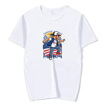 Boy Printed Round Neck Modal Short Sleeve T-shirt Print On Your Demand, POD T-Shirt, S, S, POD T-Shirt, M, M, POD T-Shirt, L, L, POD T-Shirt, XL, XL, POD T-Shirt, XXL, XXL, POD T-Shirt, XXXL, XXXL, POD T-Shirt, XXXXL