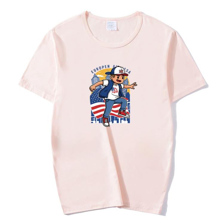 Boy Printed Round Neck Modal Short Sleeve T-shirt Print On Your Demand, POD T-Shirt, S, S, POD T-Shirt, M, M, POD T-Shirt, L, L, POD T-Shirt, XL, XL, POD T-Shirt, XXL, XXL, POD T-Shirt, XXXL, XXXL, POD T-Shirt, XXXXL