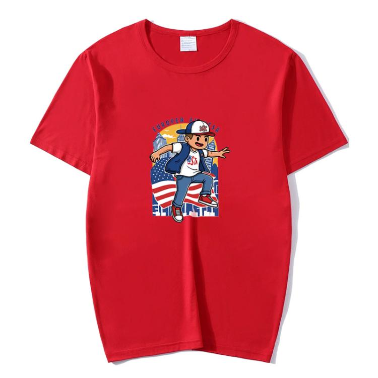 Boy Printed Round Neck Modal Short Sleeve T-shirt Print On Your Demand, POD T-Shirt, S, S, POD T-Shirt, M, M, POD T-Shirt, L, L, POD T-Shirt, XL, XL, POD T-Shirt, XXL, XXL, POD T-Shirt, XXXL, XXXL, POD T-Shirt, XXXXL
