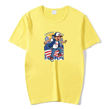 Boy Printed Round Neck Modal Short Sleeve T-shirt Print On Your Demand, POD T-Shirt, S, S, POD T-Shirt, M, M, POD T-Shirt, L, L, POD T-Shirt, XL, XL, POD T-Shirt, XXL, XXL, POD T-Shirt, XXXL, XXXL, POD T-Shirt, XXXXL