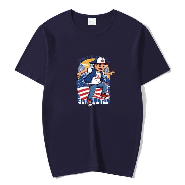 Boy Printed Round Neck Modal Short Sleeve T-shirt Print On Your Demand, XXXXL, POD T-Shirt, XXXXXL, XXXXXL