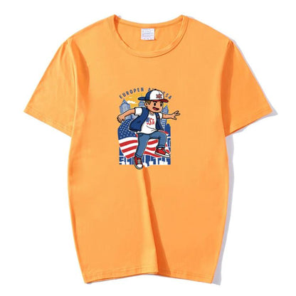 Boy Printed Round Neck Modal Short Sleeve T-shirt Print On Your Demand, XXXXL, POD T-Shirt, XXXXXL, XXXXXL