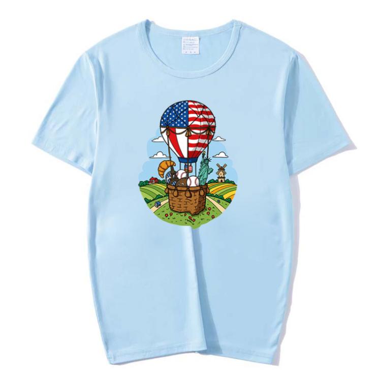 Balloon Printed Round Neck Modal Short Sleeve T-shirt Print On Your Demand, S, M, L, XL, XXL, XXXL