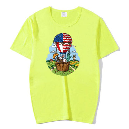 Balloon Printed Round Neck Modal Short Sleeve T-shirt Print On Your Demand, S, M, L, XL, XXL, XXXL