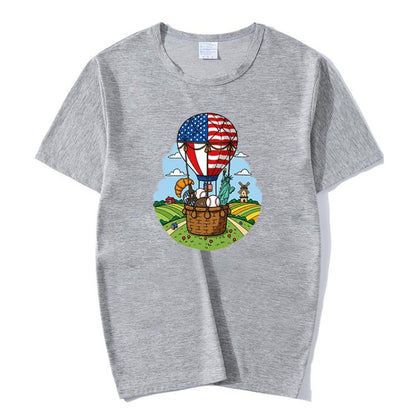 Balloon Printed Round Neck Modal Short Sleeve T-shirt Print On Your Demand, S, M, L, XL, XXL, XXXL