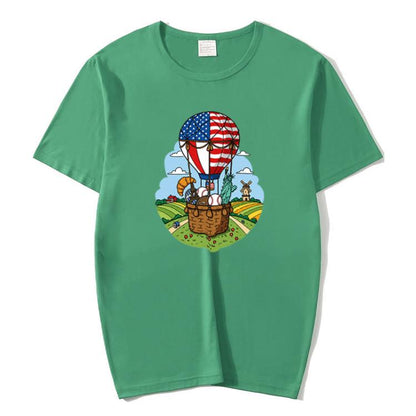 Balloon Printed Round Neck Modal Short Sleeve T-shirt Print On Your Demand, S, M, L, XL, XXL, XXXL