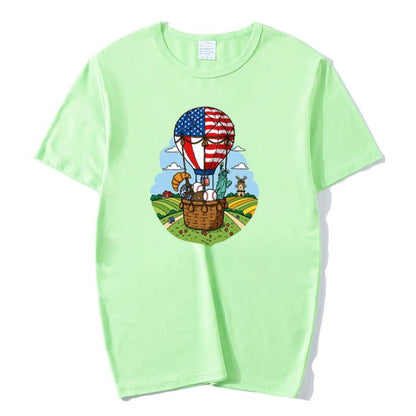Balloon Printed Round Neck Modal Short Sleeve T-shirt Print On Your Demand, S, M, L, XL, XXL, XXXL