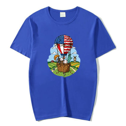 Balloon Printed Round Neck Modal Short Sleeve T-shirt Print On Your Demand, S, M, L, XL, XXL, XXXL