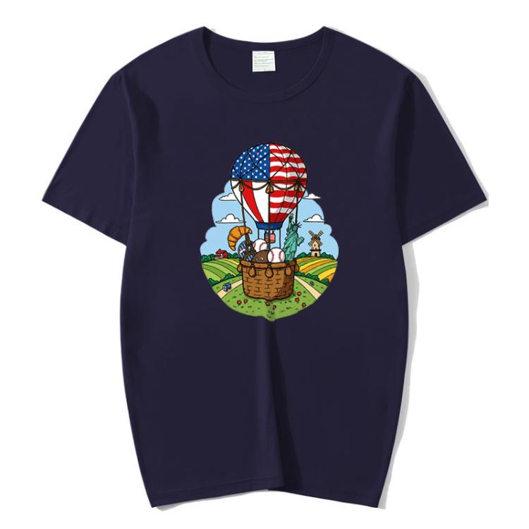 Balloon Printed Round Neck Modal Short Sleeve T-shirt Print On Your Demand, S, M, L, XL, XXL, XXXL