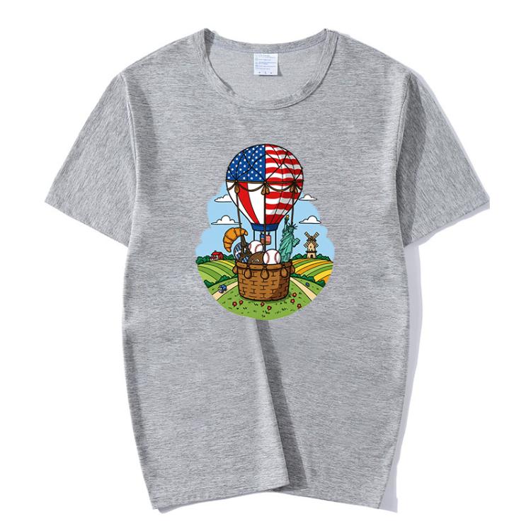 Balloon Printed Round Neck Modal Short Sleeve T-shirt Print On Your Demand, S, M, L, XL, XXL, XXXL