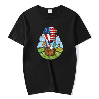 Balloon Printed Round Neck Modal Short Sleeve T-shirt Print On Your Demand, S, M, L, XL, XXL, XXXL