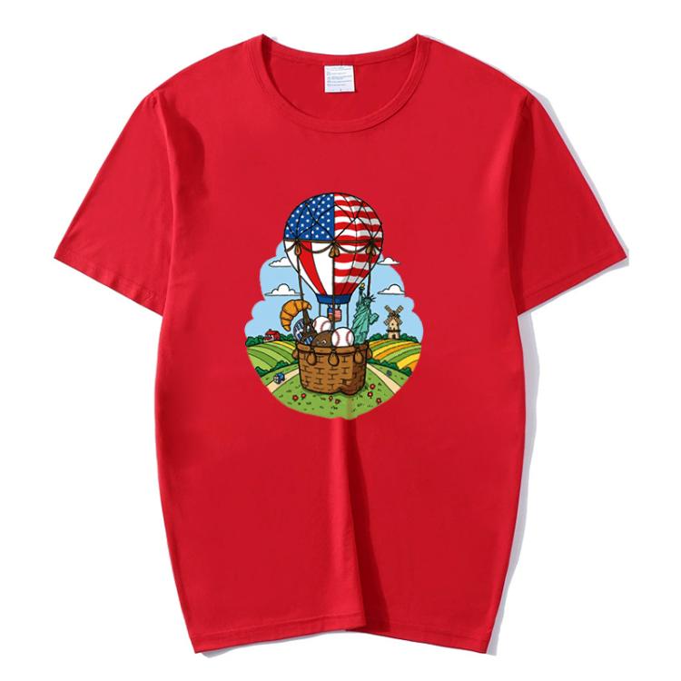 Balloon Printed Round Neck Modal Short Sleeve T-shirt Print On Your Demand, S, M, L, XL, XXL, XXXL
