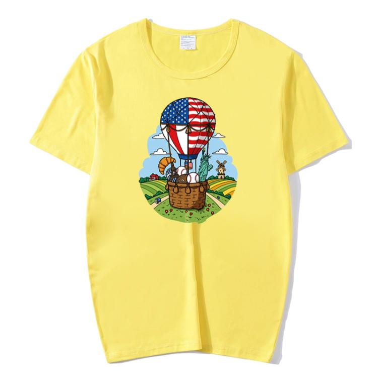 Balloon Printed Round Neck Modal Short Sleeve T-shirt Print On Your Demand, S, M, L, XL, XXL, XXXL