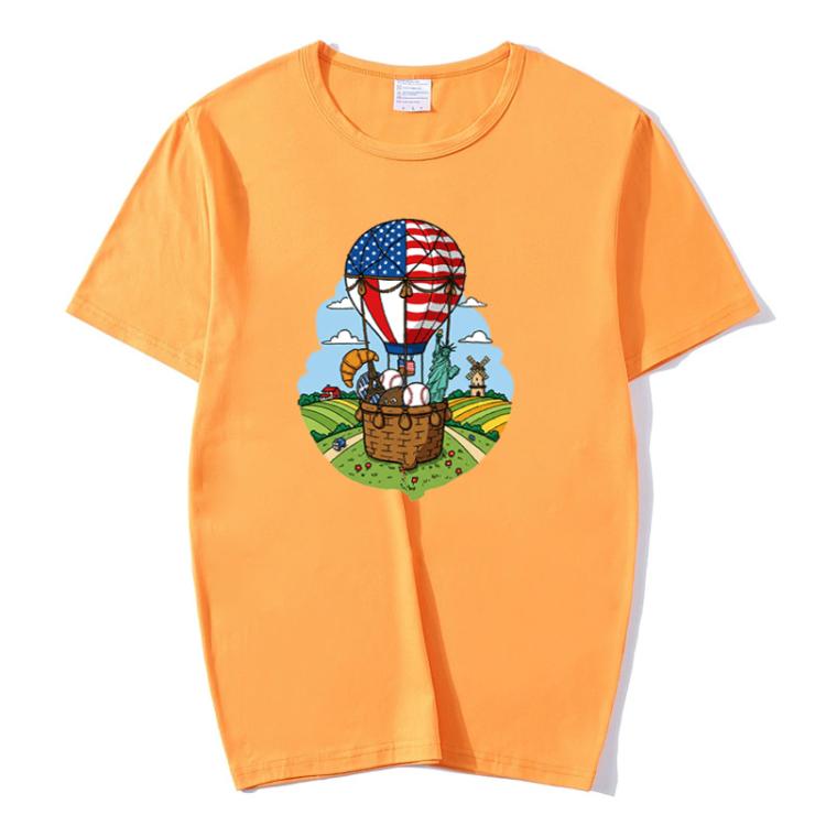 Balloon Printed Round Neck Modal Short Sleeve T-shirt Print On Your Demand, XXXXL, XXXXXL